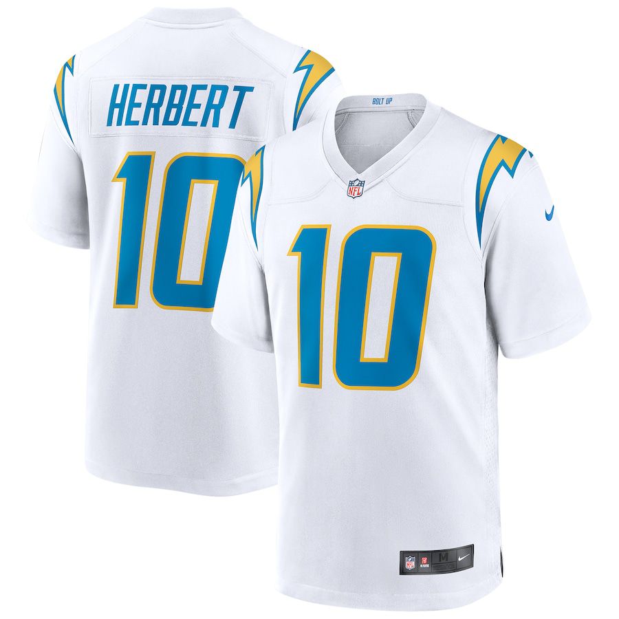 Men Los Angeles Chargers #10 Justin Herbert Nike White Game NFL Jersey->los angeles chargers->NFL Jersey